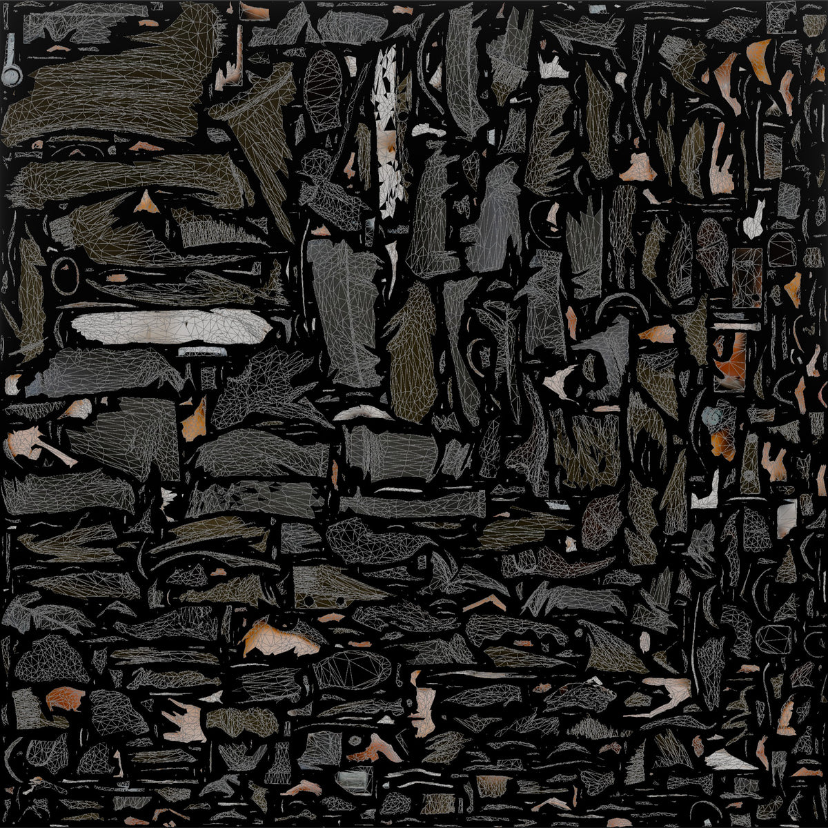 Homeless Woman Listening Intently to a Small Tape Player - UV layout, base color map