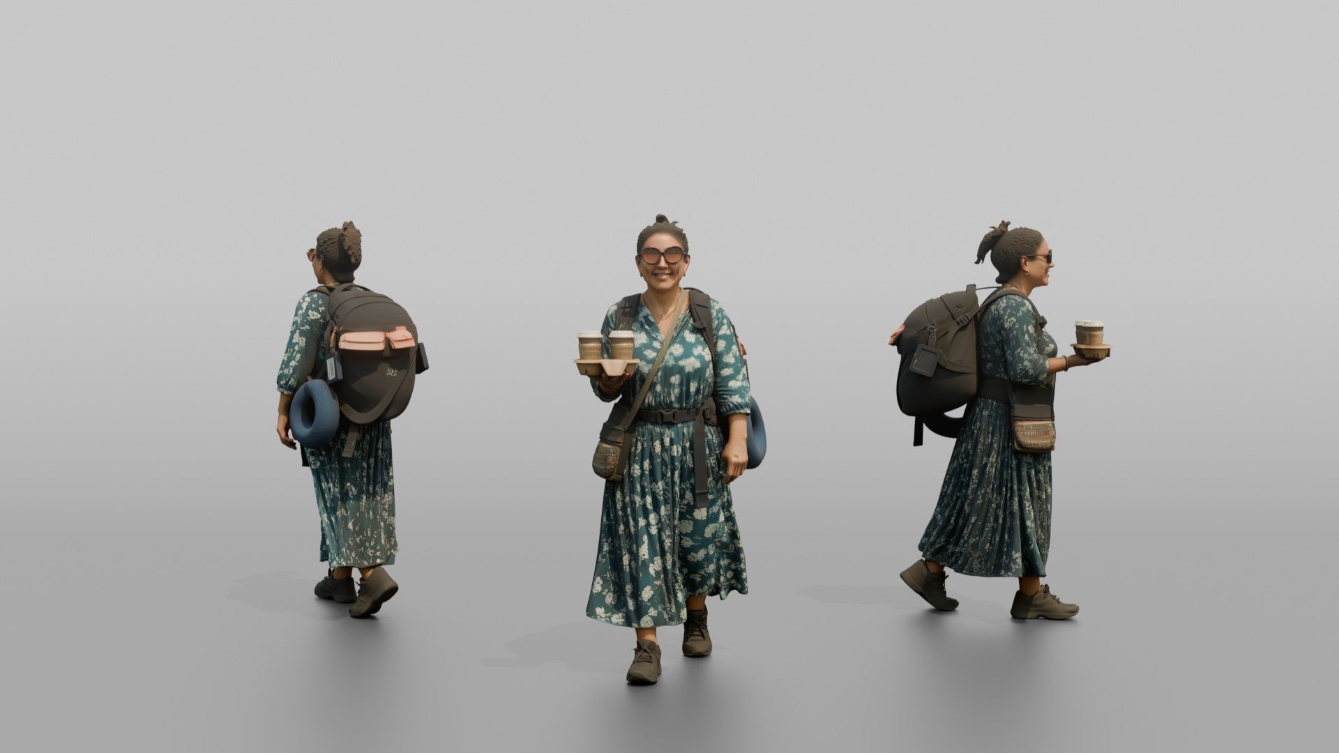 Traveler Carrying Coffee To The Gate