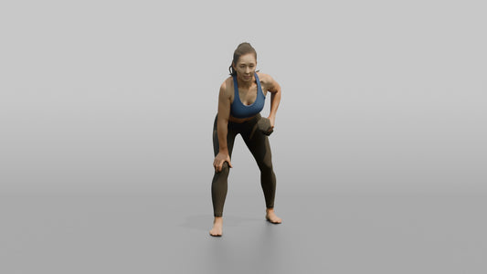 Weightlifter Woman Performing A Bent-over Dumbbell Row - 3D character model