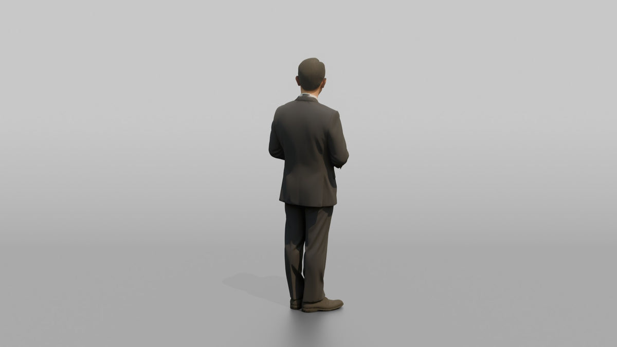 Concierge Woman Holding A Small Gift-wrapped Welcome Package - 3D character model, view 3