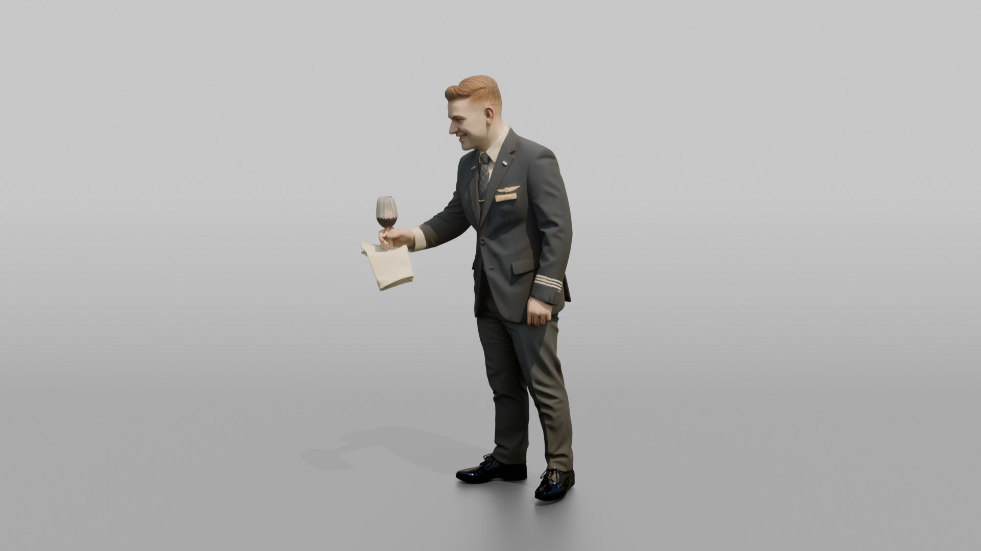 Black Flight Attendant Carrying a Passport Wallet