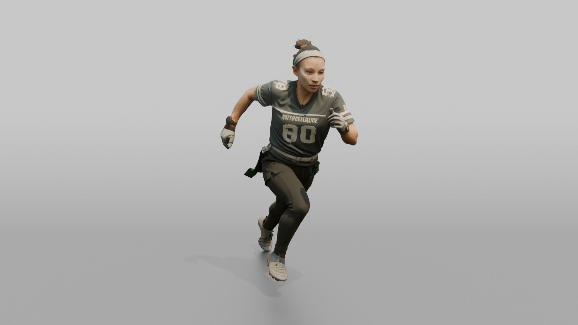 Wide Receiver Running a Deep Post Route