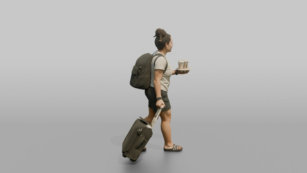 Traveler Carrying Coffee To The Gate