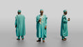 Elderly African Man in a Turquoise Grand Boubou