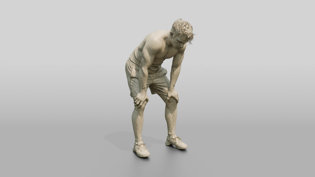 Man Catching Breath After Workout