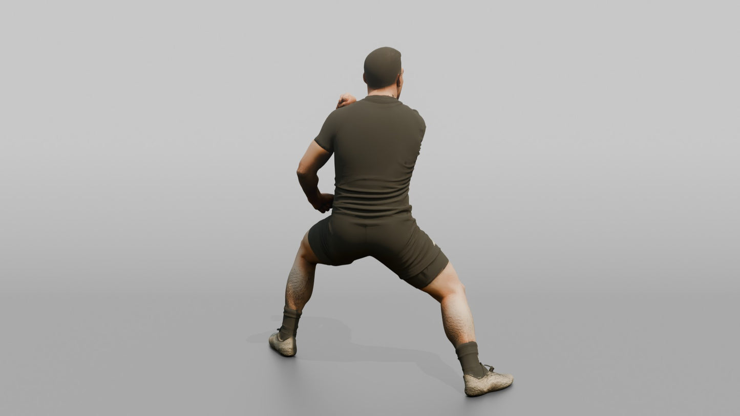 Polynesian Player in a Haka Opening Stance