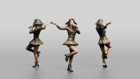 K-Pop Vocalist Dancing with Microphone