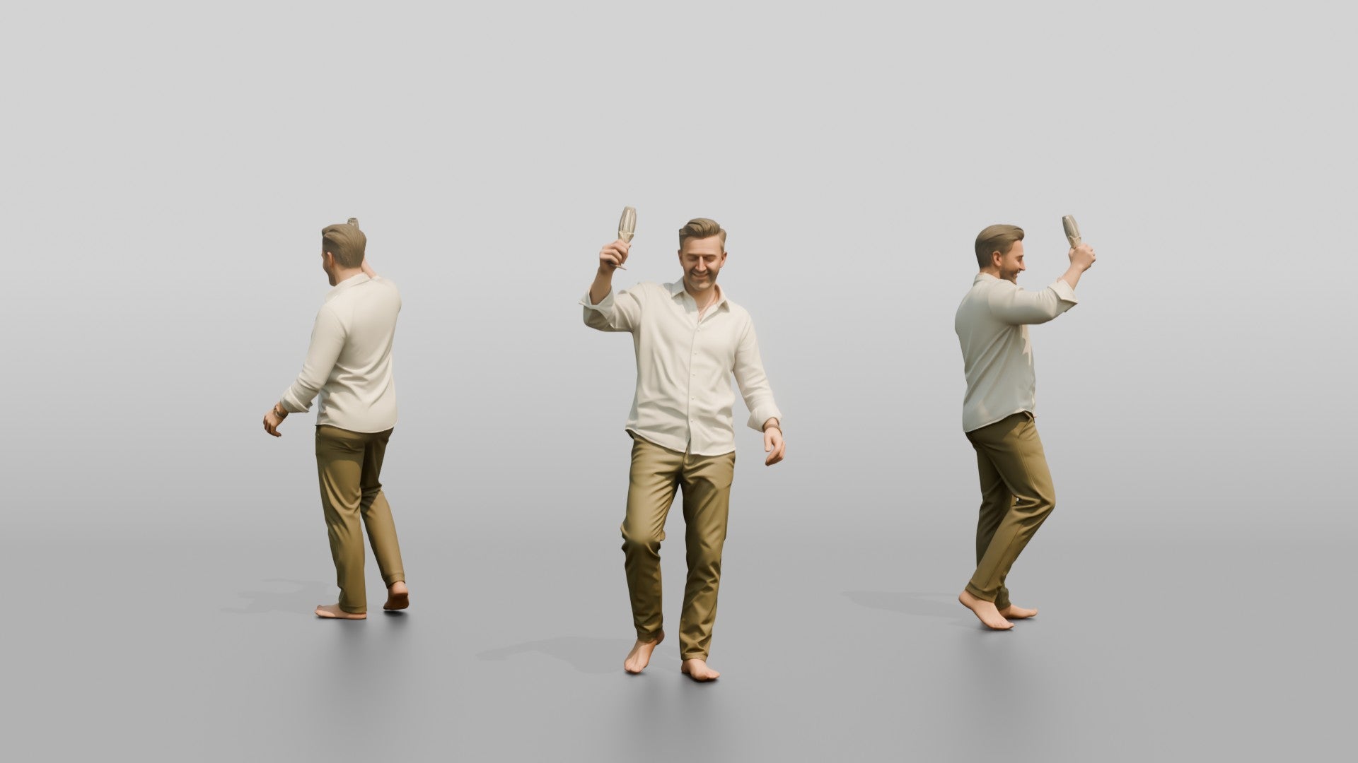 Older Man Dancing with a Drink