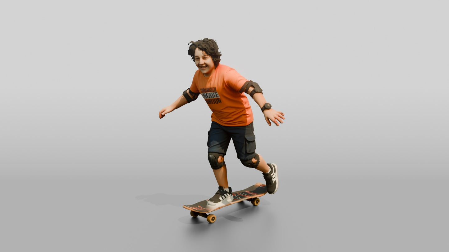 Boy Riding Skateboard
