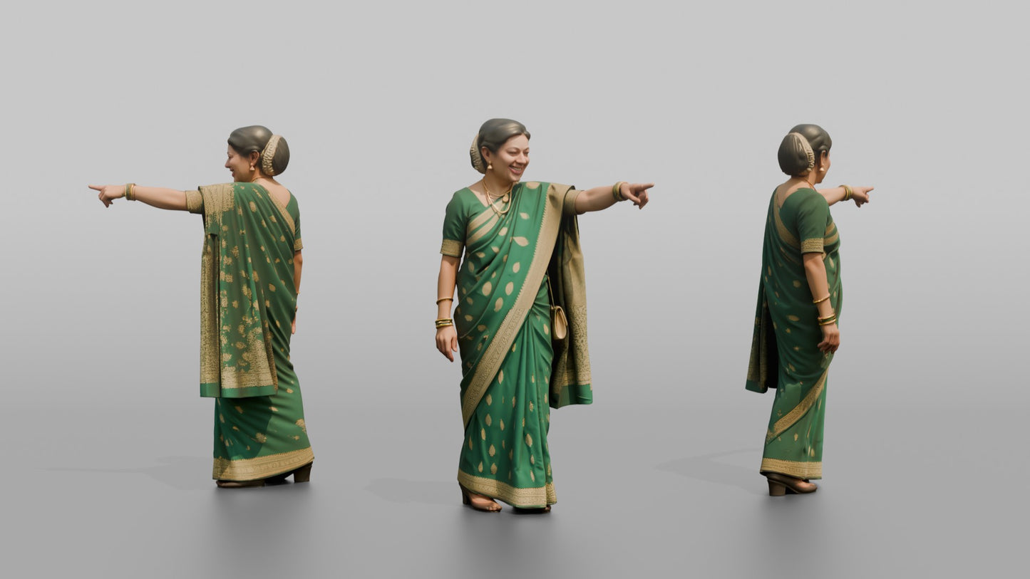 South Asian Wedding Guest Pointing Happily