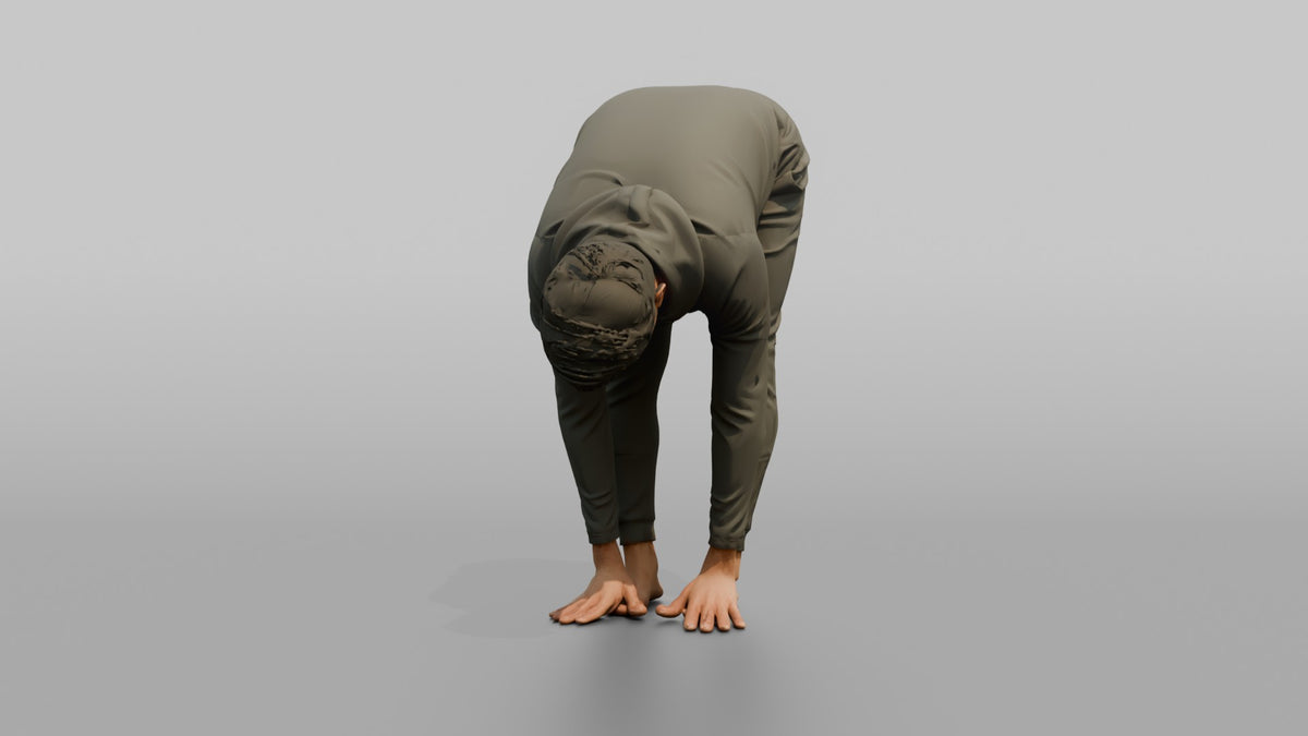 Fitness Influencer Man Doing A Forward Fold Stretch - 3D character model