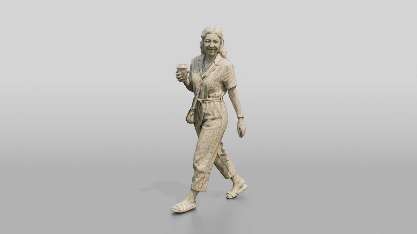 Petite Italian Woman Holding a Takeaway Coffee