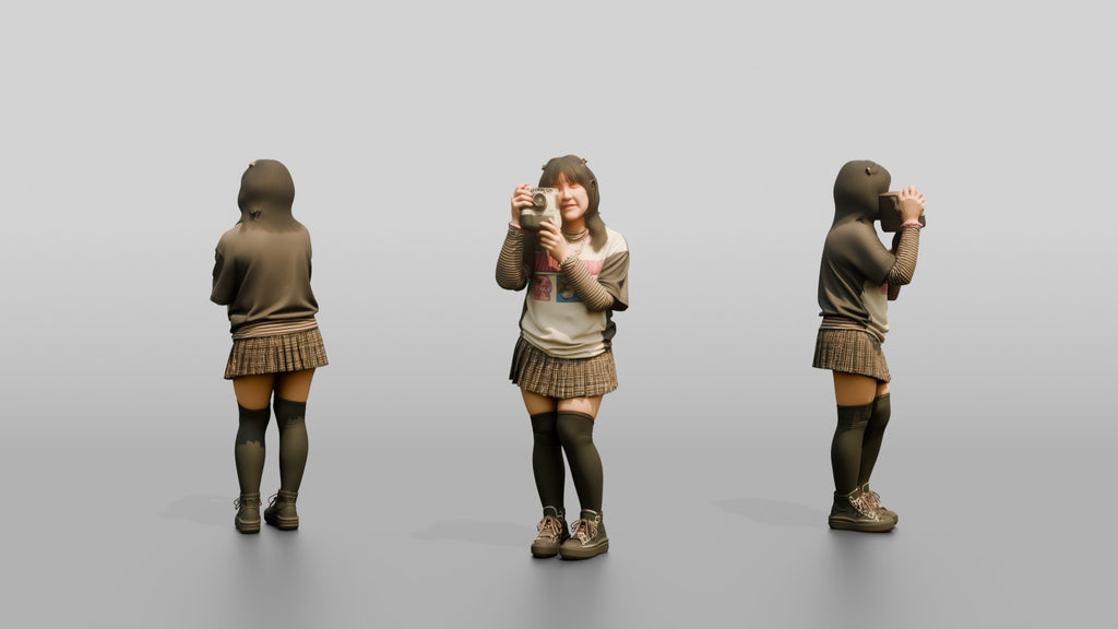Asian Woman with Retro Camera