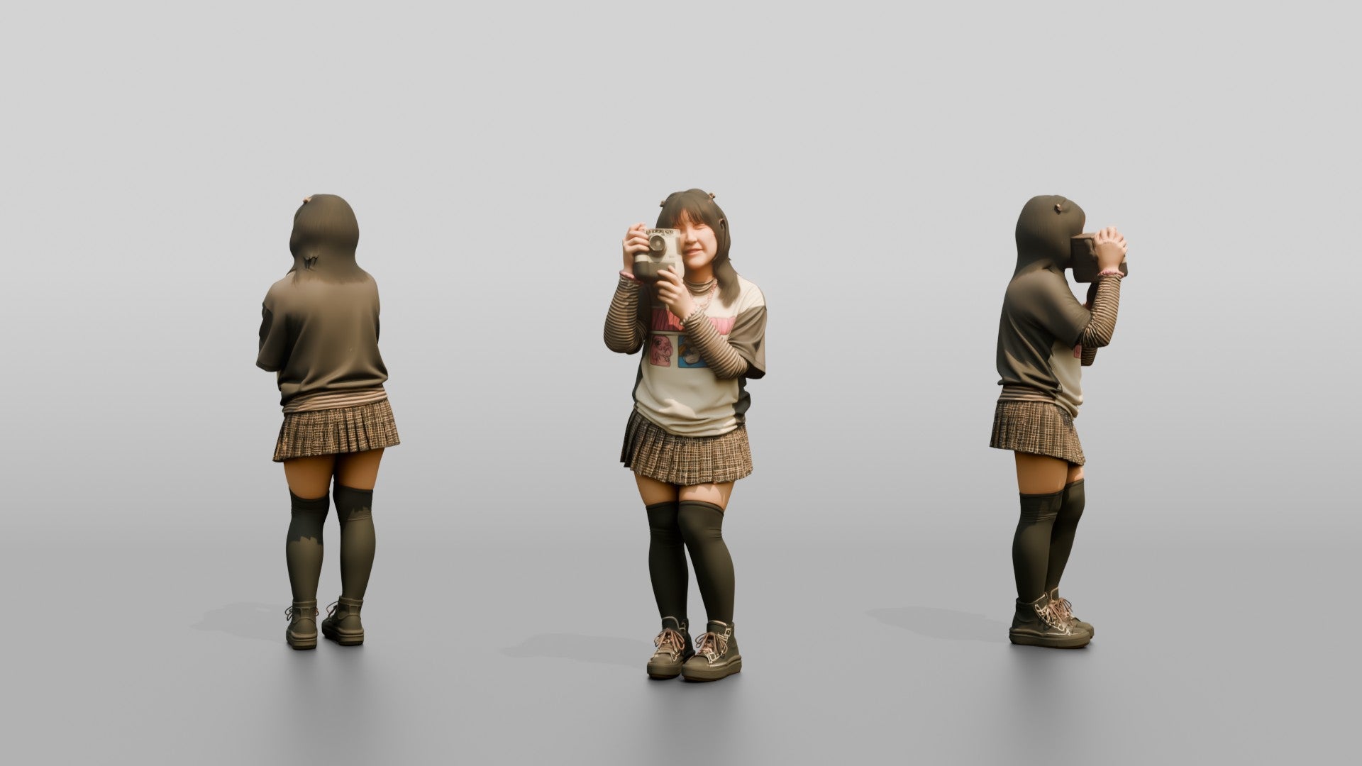 Asian Woman with Retro Camera