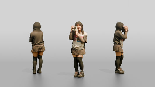 Asian Woman with Retro Camera