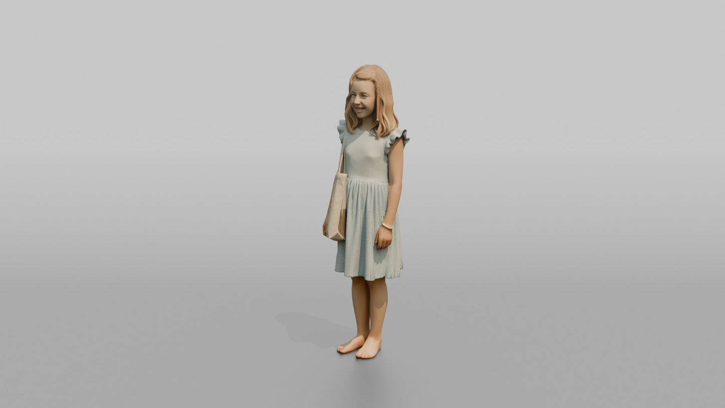 Scandinavian Girl Smiling in a Cotton Summer Dress