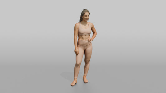 Fitness Influencer Woman Standing With One Hand On Hip, Subtle Smile - 3D character model