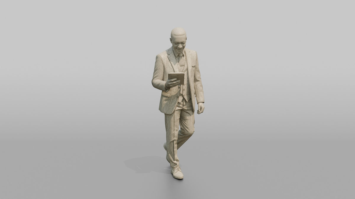 Southeast Asian Flight Attendant Serving Juice Cups - wireframe topology preview
