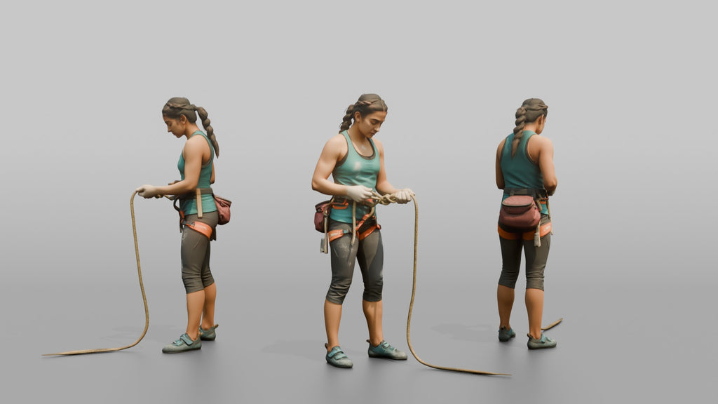 Climber Tying a Figure-Eight Knot