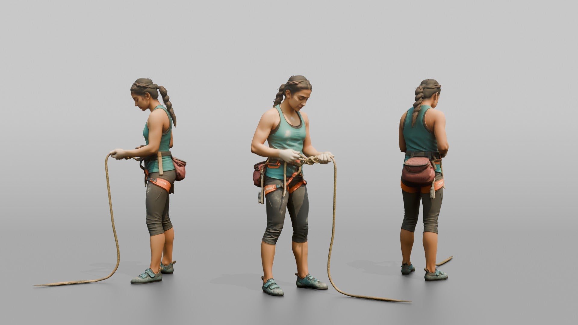 Climber Tying a Figure-Eight Knot