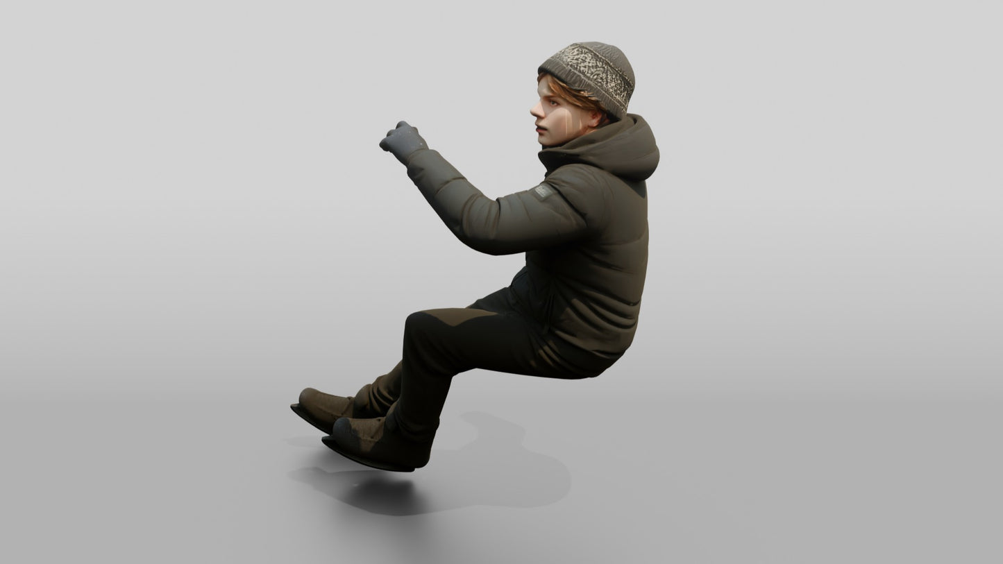 Norwegian Teen Boy Ice Skating