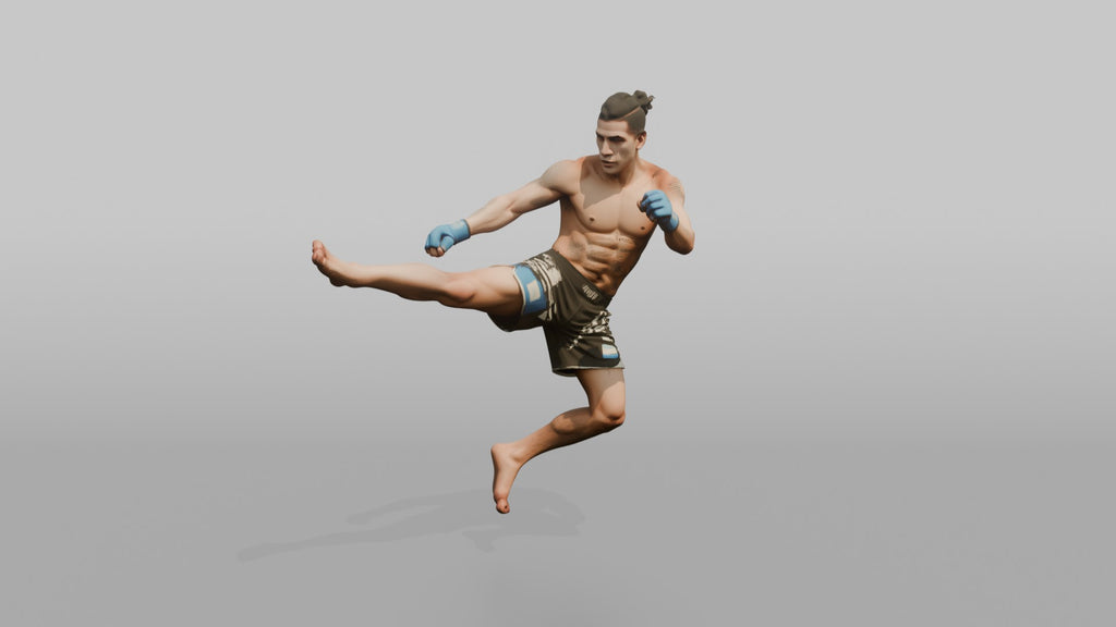 MMA Fighter Spinning Heel Kick
