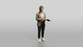Chinese Woman in Blazer Writing in Notebook