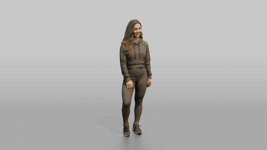 Fitness Influencer Woman Standing With One Leg Slightly Forward - 3D character model