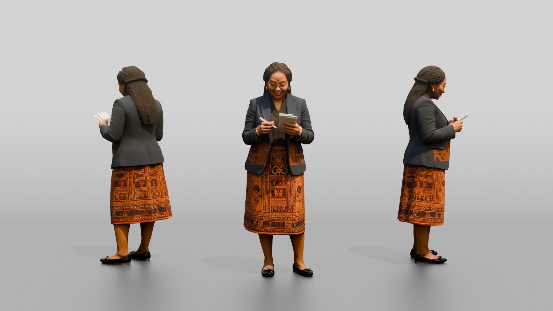 African Woman in a Blazer Checking Receipts
