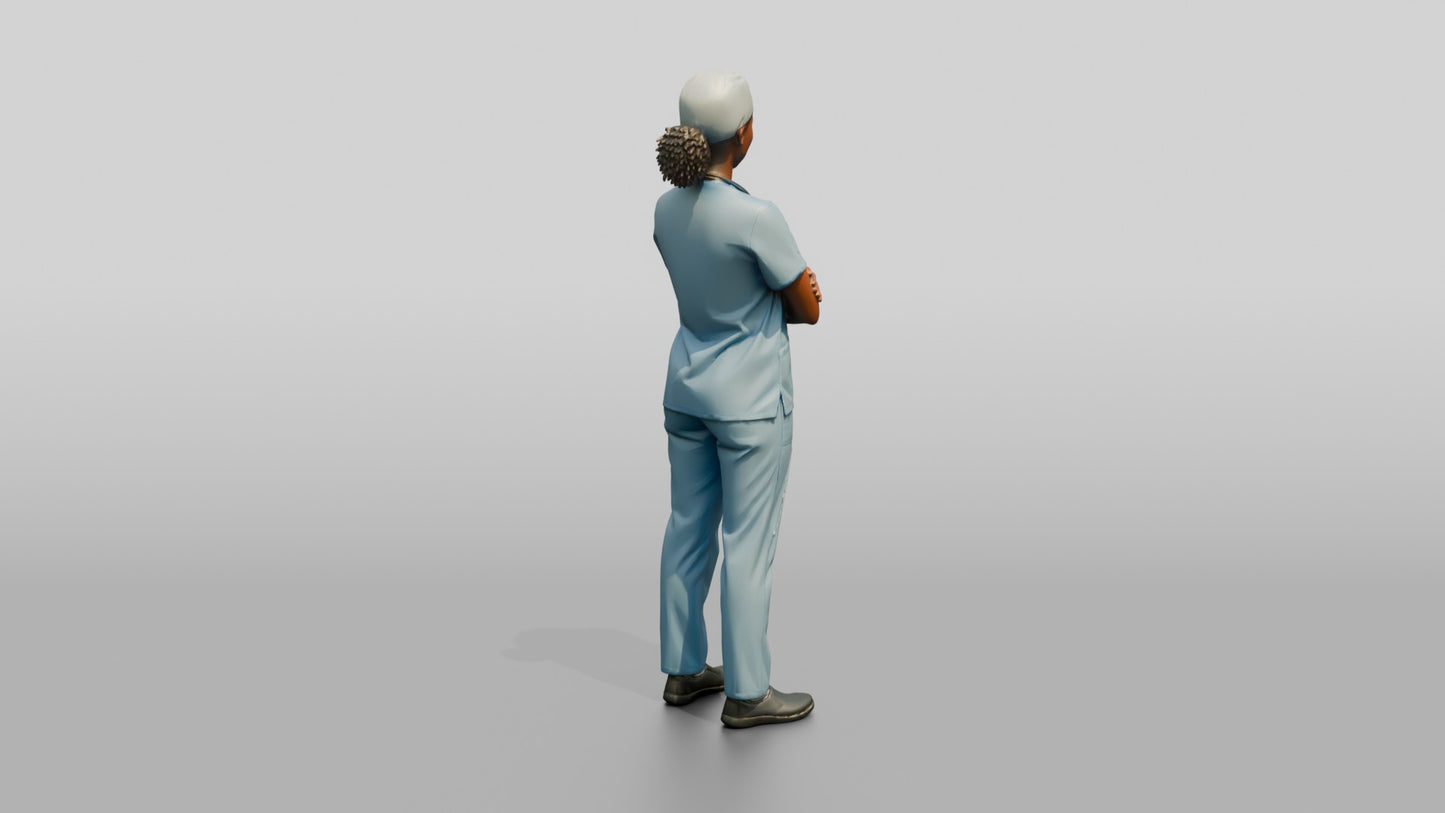 Young Black Woman Doctor with Arms Crossed