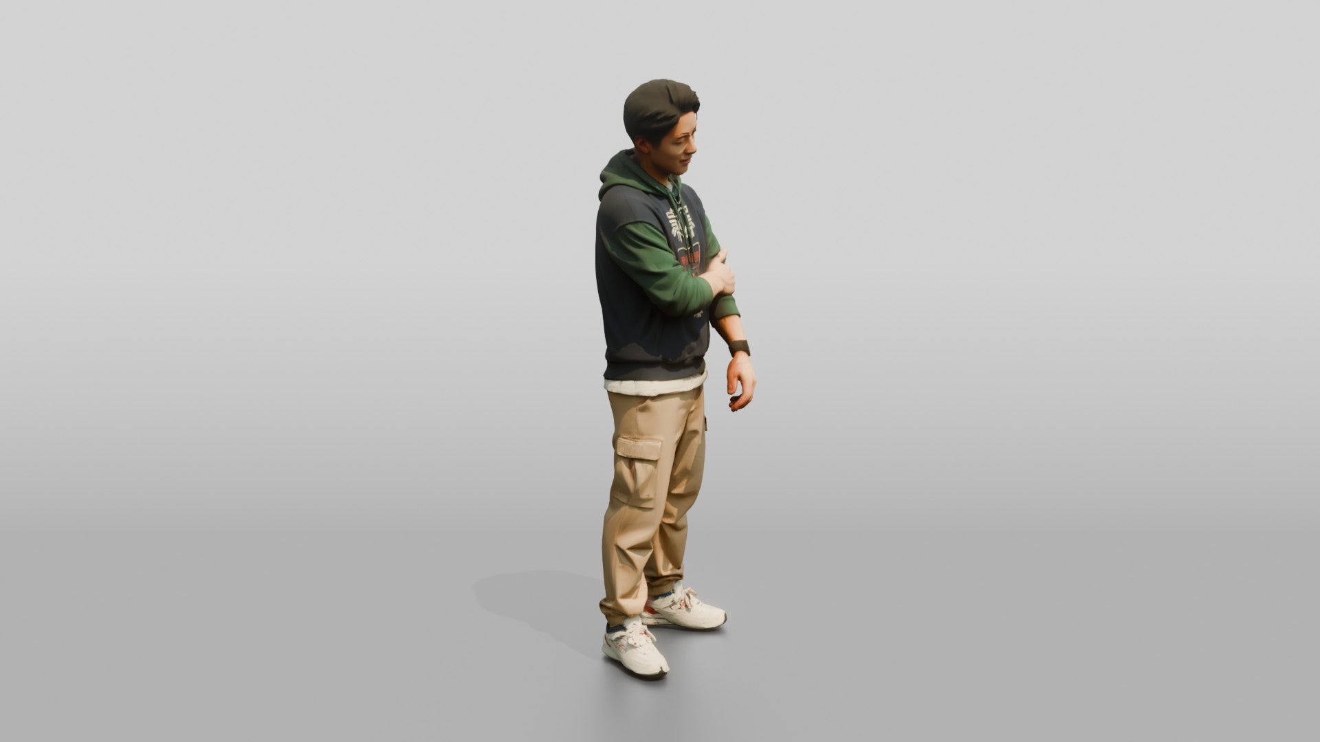 Asian Man Leaning with Arms Folded