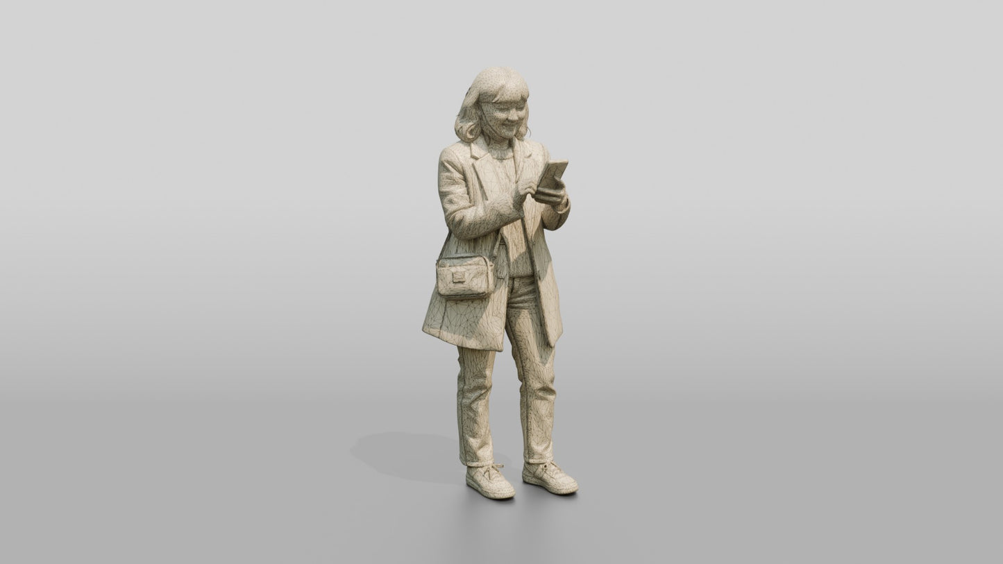 Woman Consulting Shopping Street Map