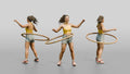 Woman Hula-Hooping in Denim Shorts