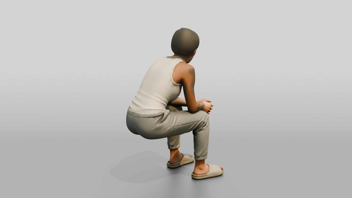 Middle Eastern Female Prisoner in Grey Joggers