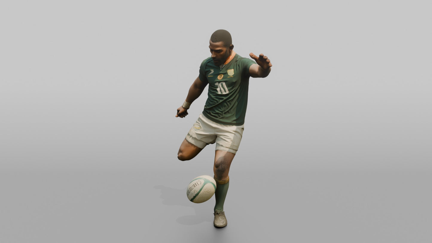 Back Line Player Executing a Grubber Kick
