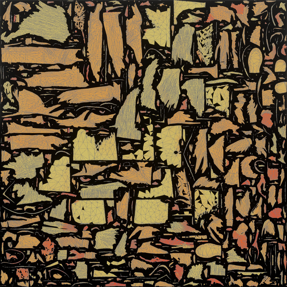 Grandfather Holding A Newspaper, Reading Through His Glasses - UV layout, metallic roughness map