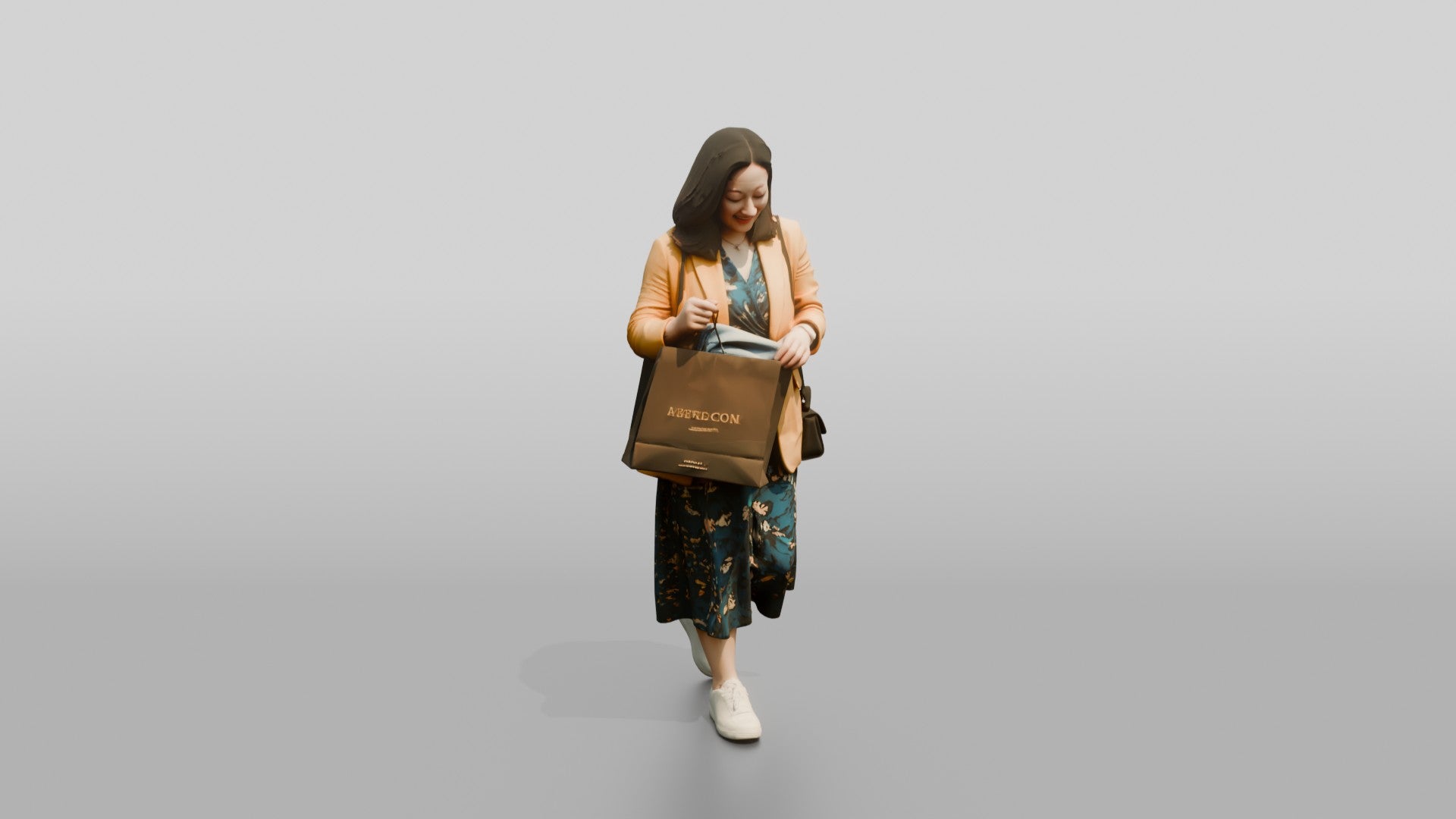 Chinese Woman Shopping in Stylish Outfit