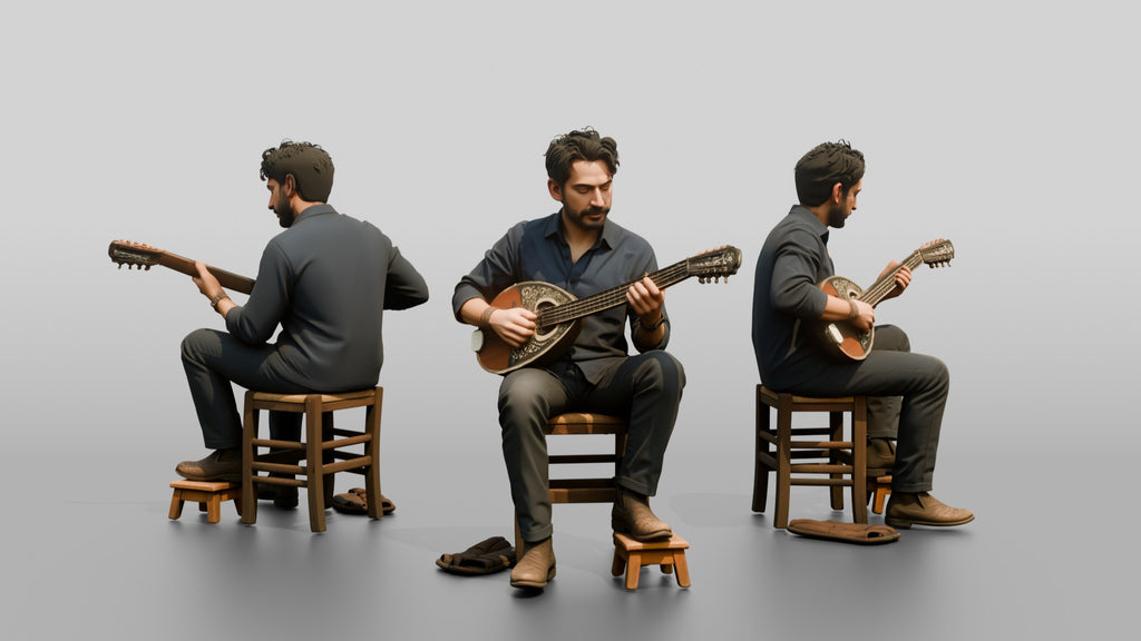 Bouzouki Player Picking Melodies