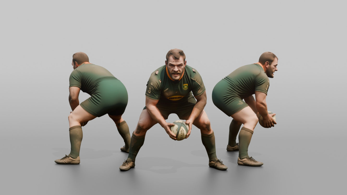 South African Prop in an Intimidating Battle-Worn Stance