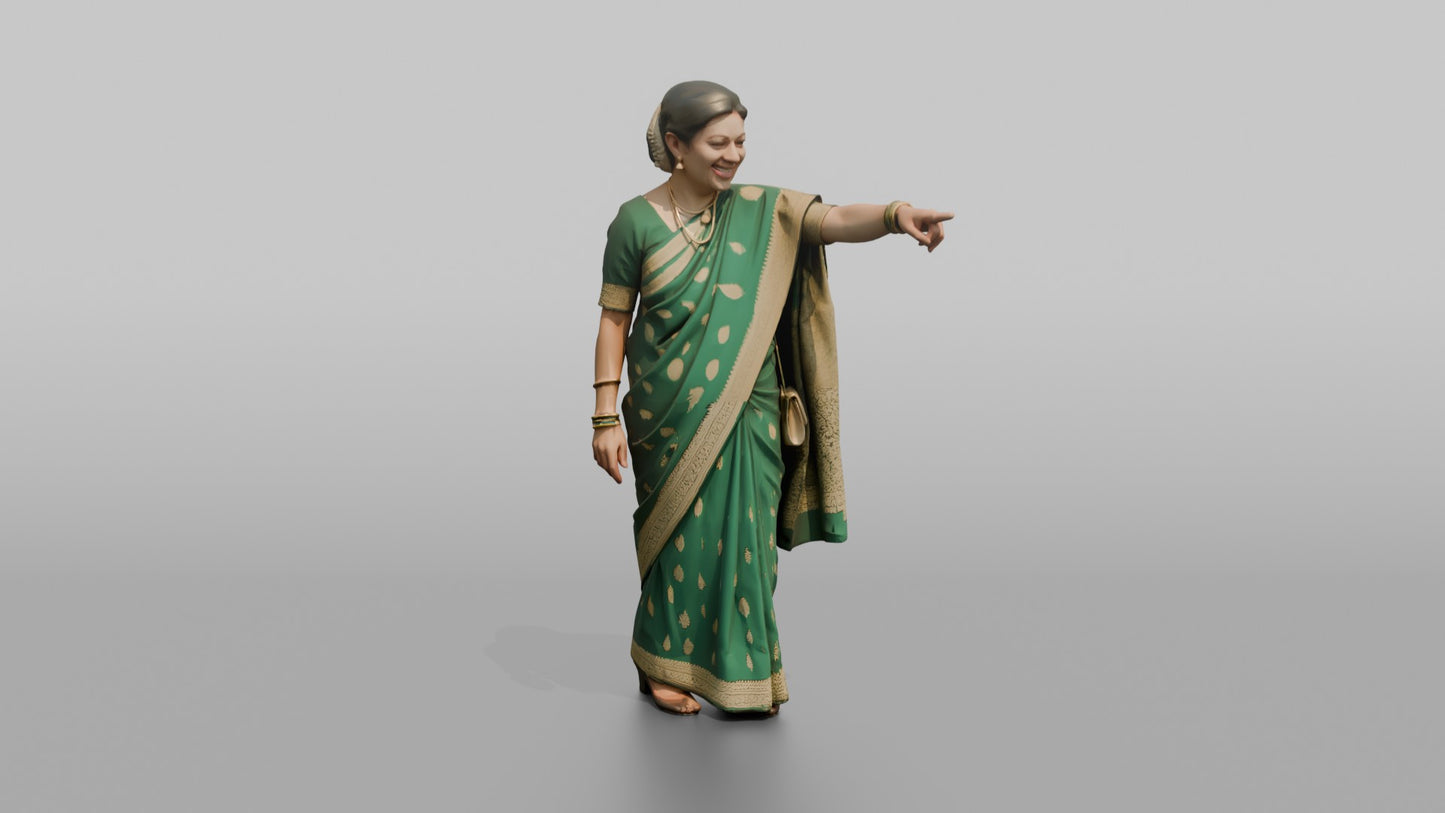 South Asian Wedding Guest Pointing Happily