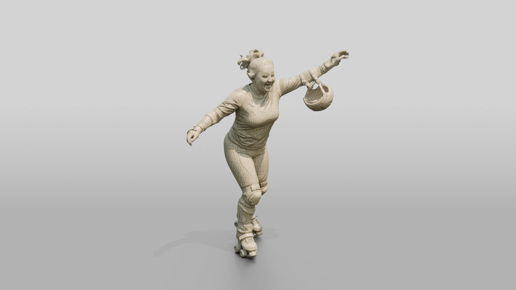 Chinese Woman Rollerskating