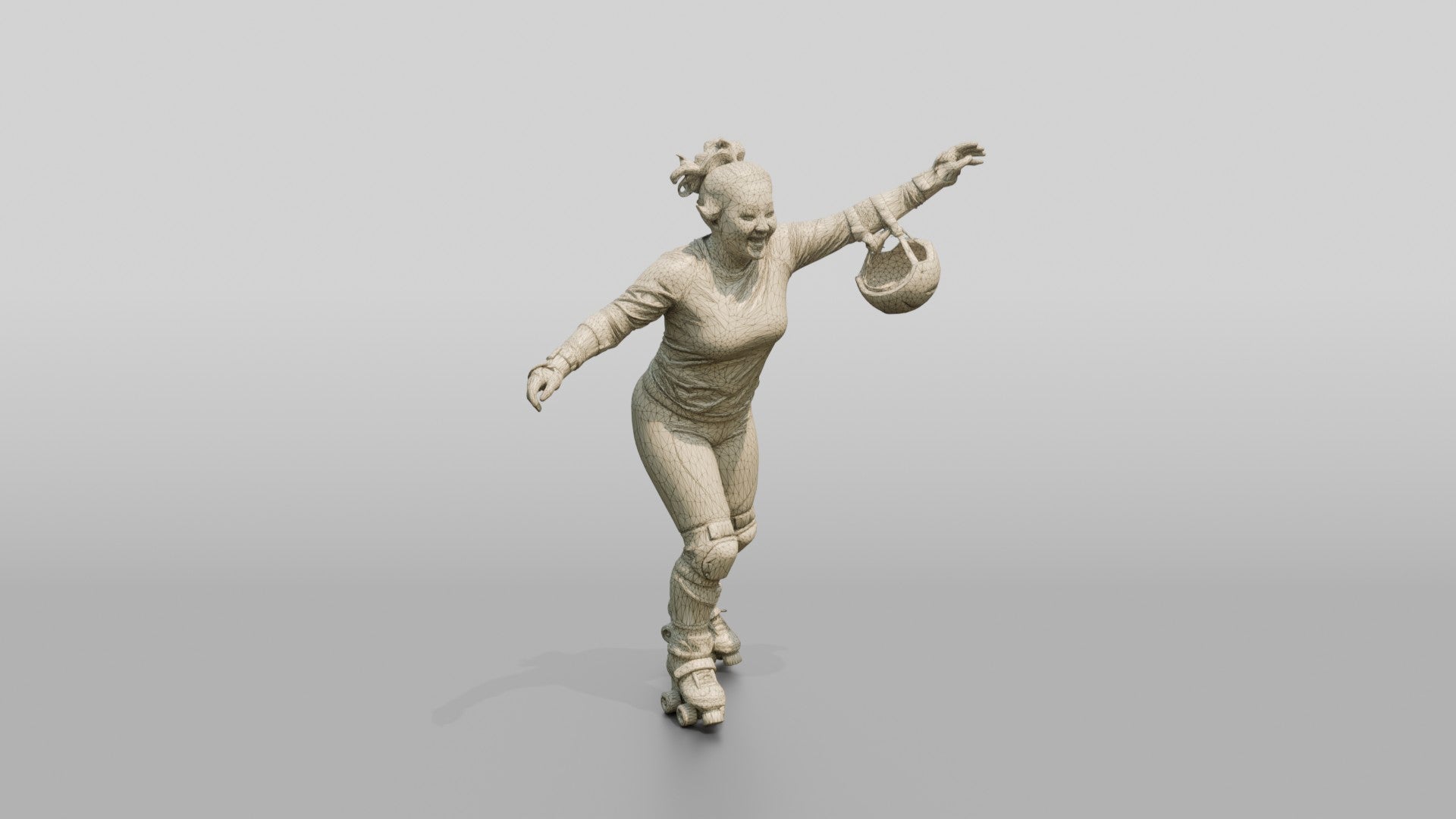 Chinese Woman Rollerskating