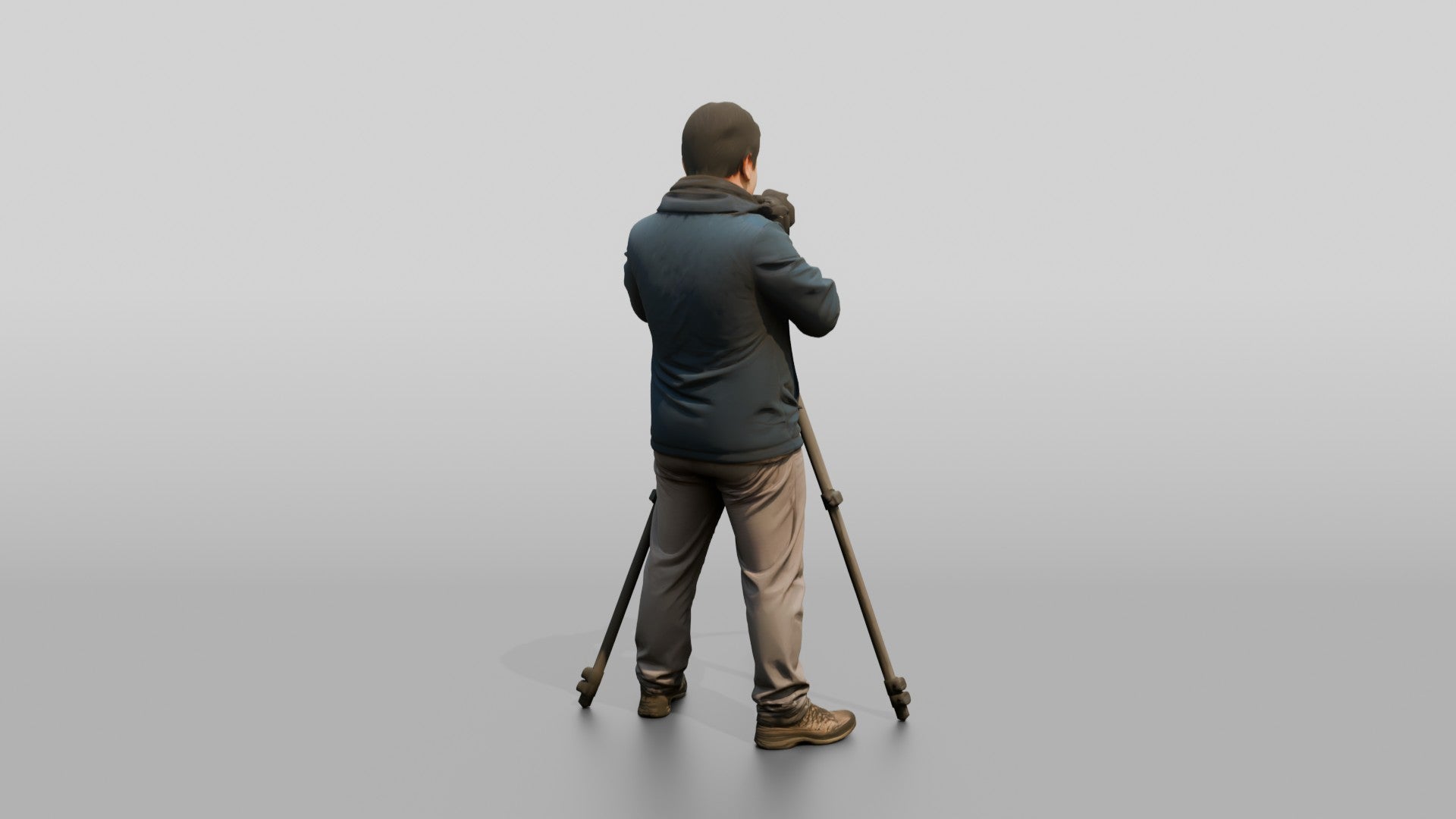 Chinese Man Photographer with Camera Tripod
