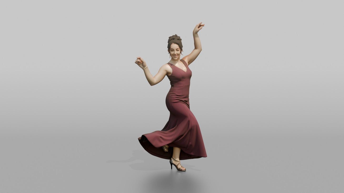Wedding Guest Striking a Dance Pose
