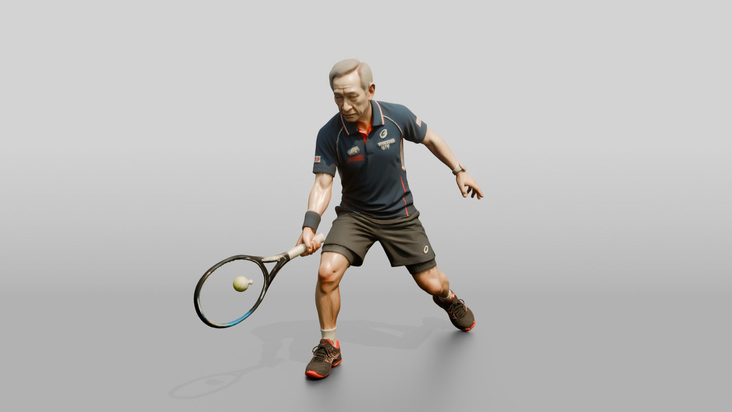 Senior Tennis Player Playing a Delicate Drop Shot