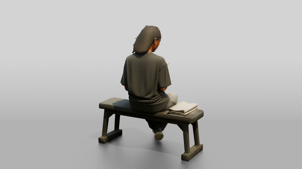 Woman Sitting with Protein Shaker