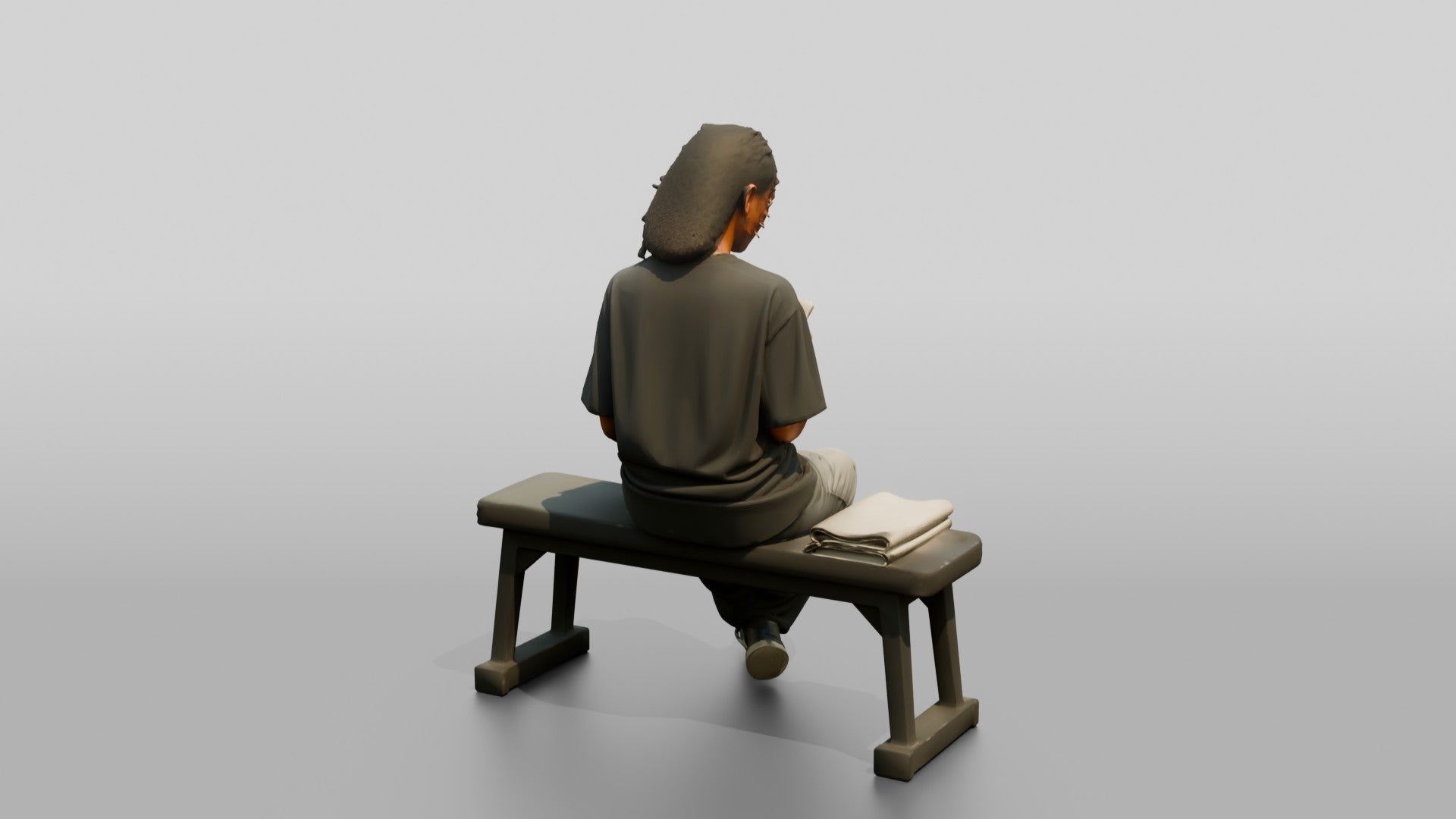 Woman Sitting with Protein Shaker