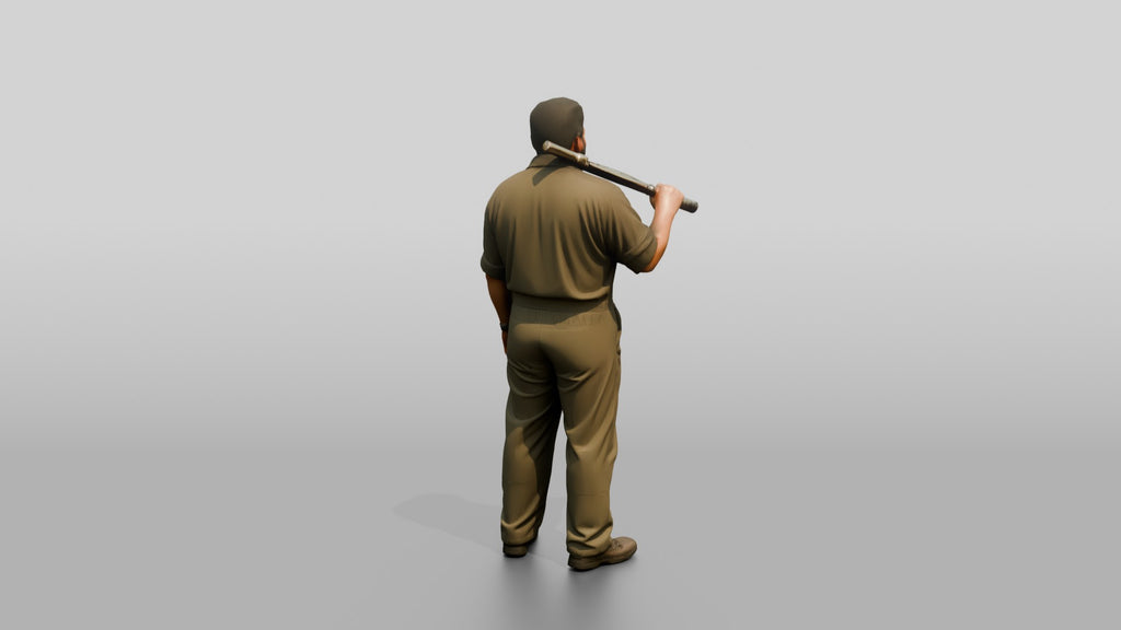 Mechanic Carrying Torque Wrench