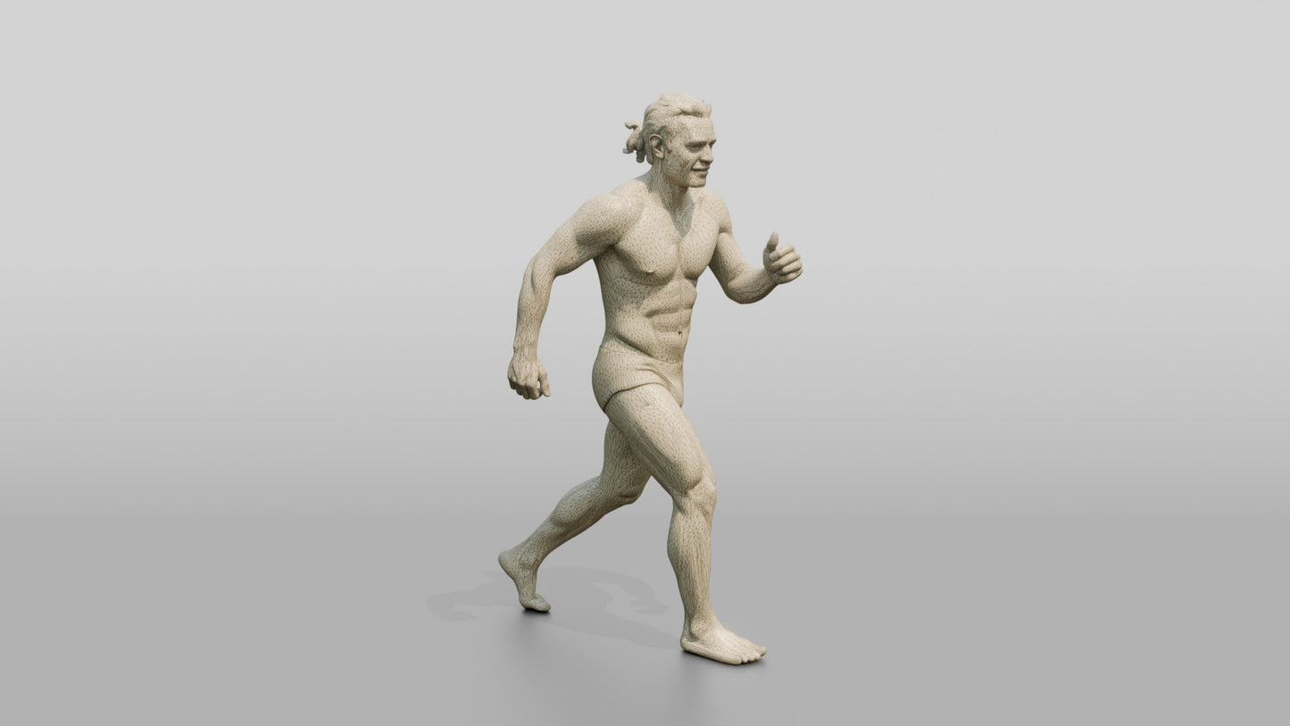 Mestizo Man Striding Forward on the Beach
