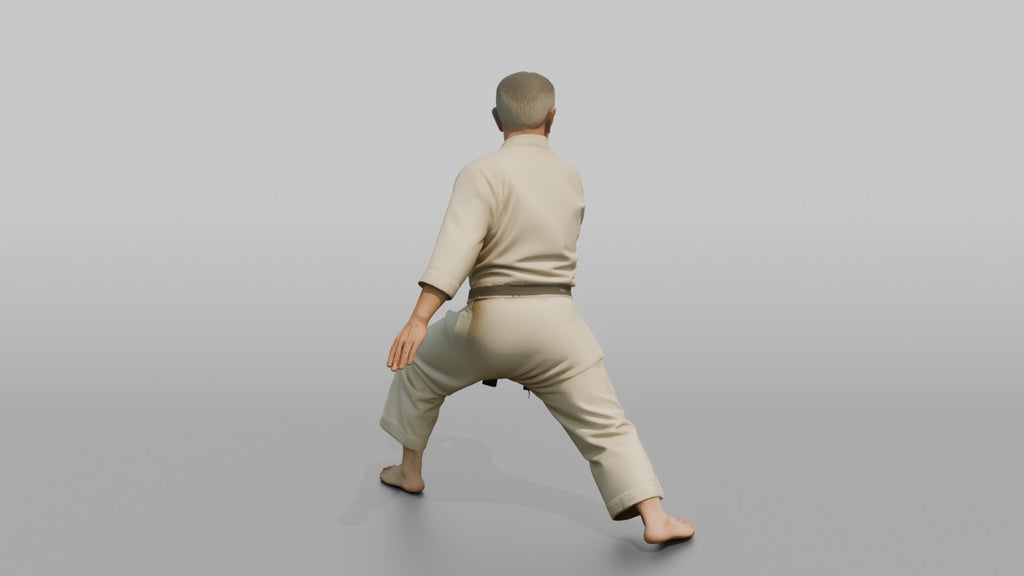Karate Sensei Authoritative Downward Open-palm Block